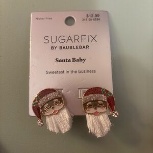 BaubleBar Santa Baby Earrings - Red, Gold, White